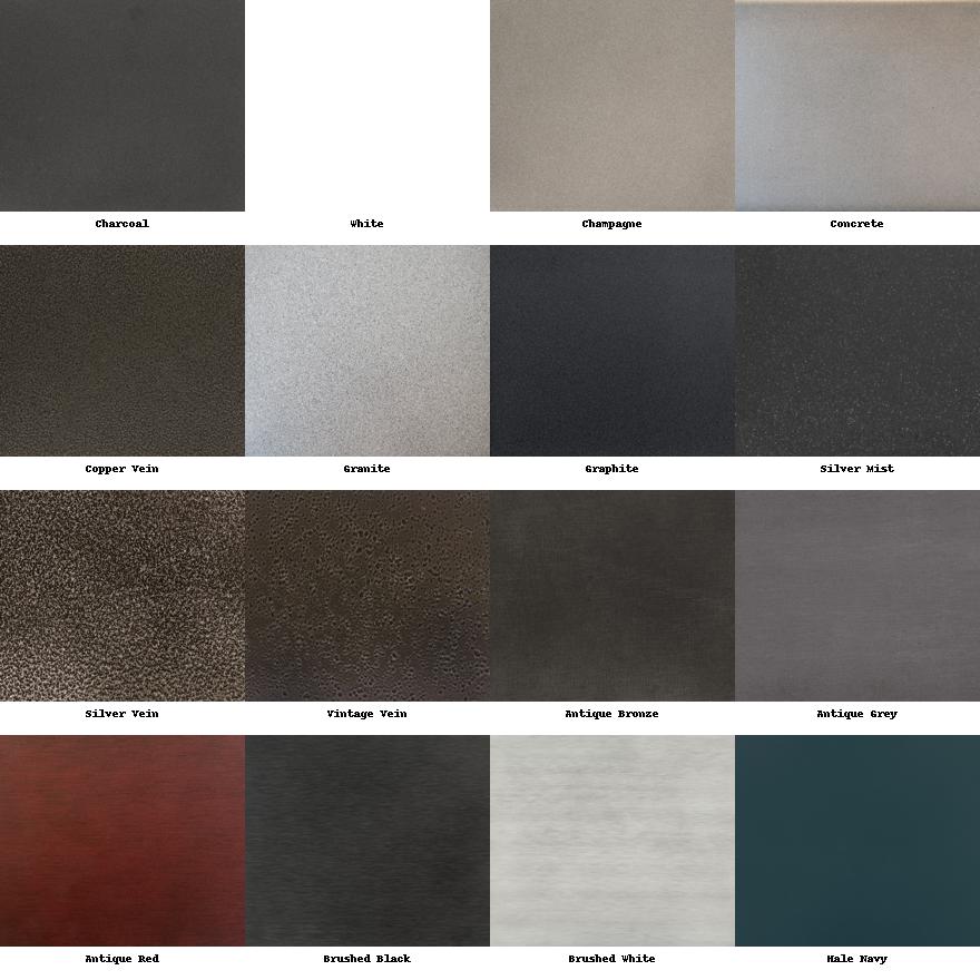 Swatch grid for Carolina and Milan series.