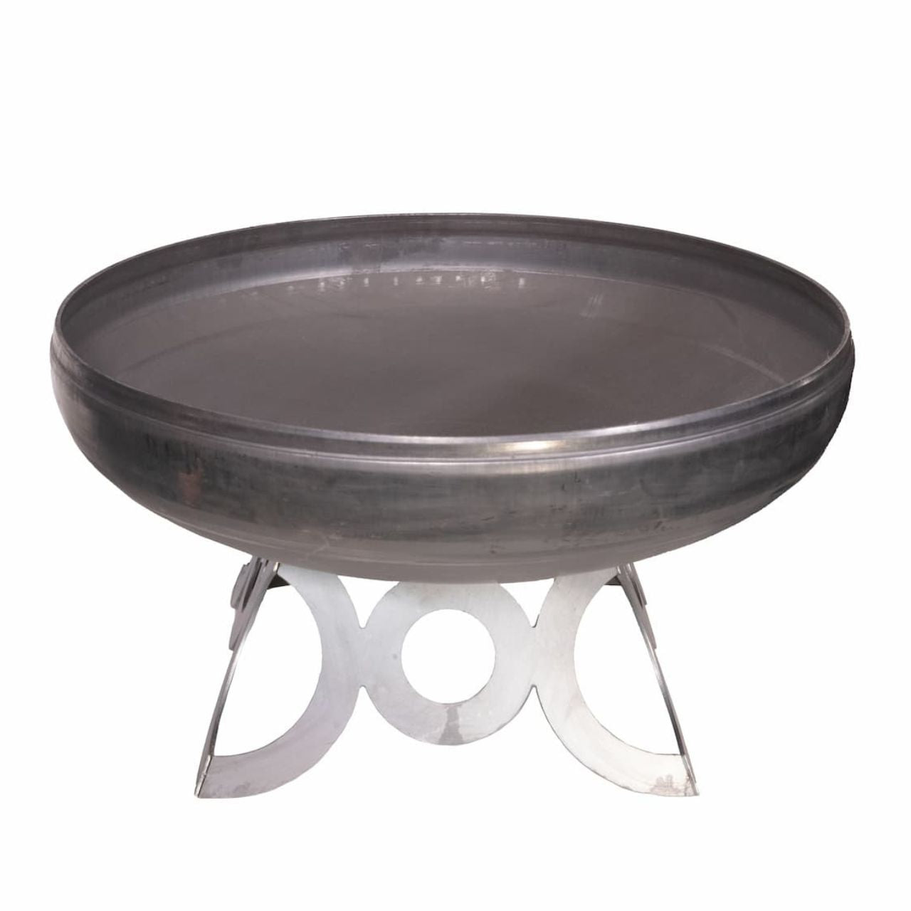 The Liberty wood burning fire pit with circular base – angled top-down view showing round bowl.