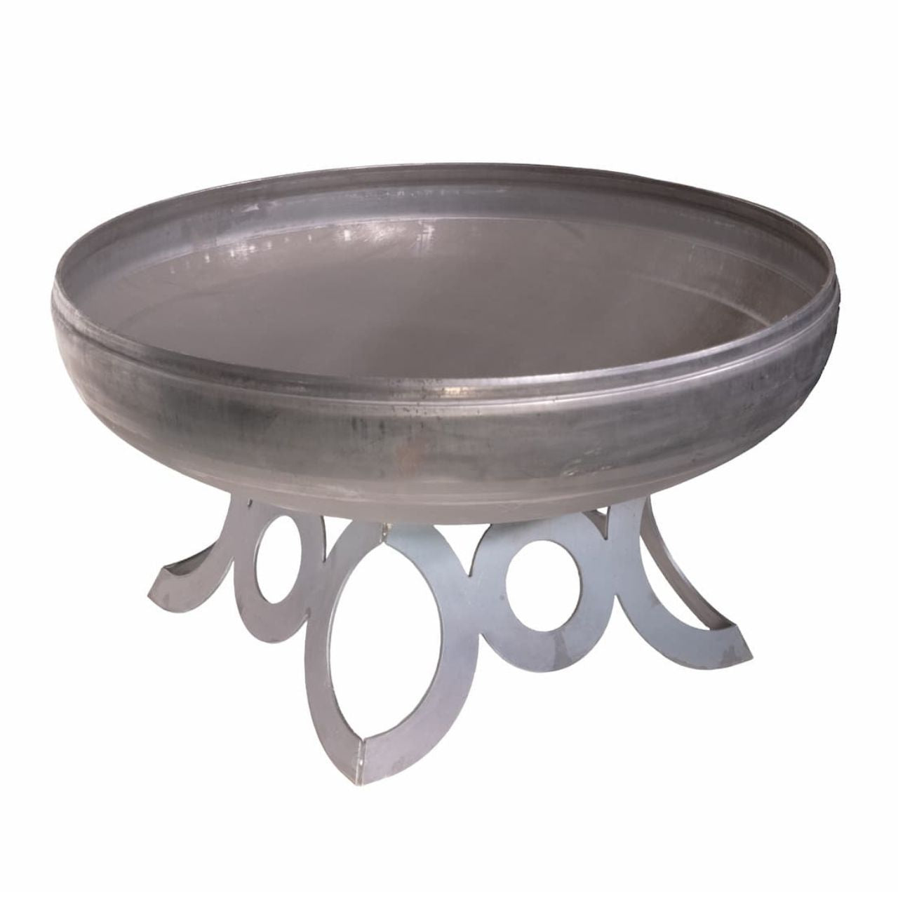 The Liberty wood burning fire pit with circular base – angled top-down view showing round bowl.