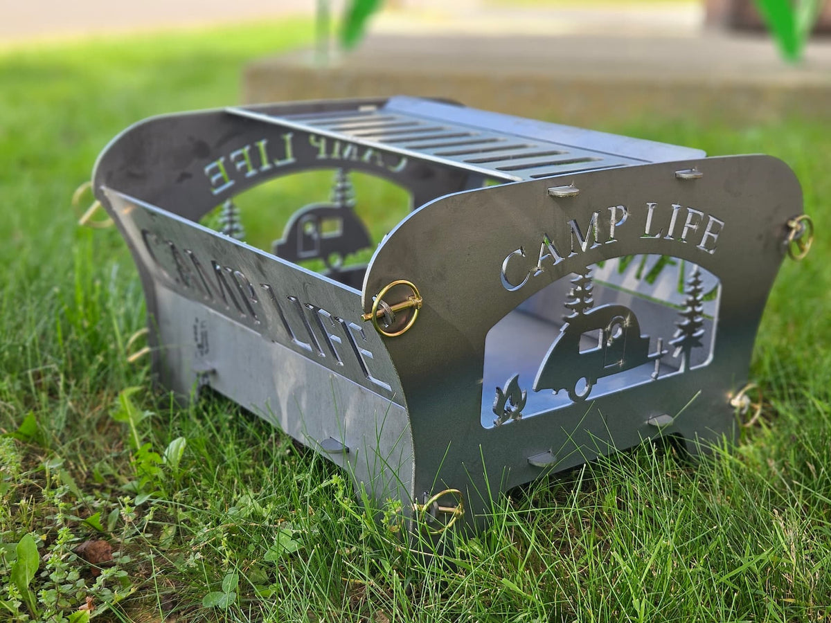 Metal campfire pit with &