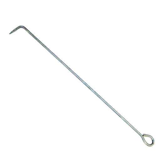 34-inch hand-forged stainless steel fire poker with looped handle, made in the USA by a skilled blacksmith.