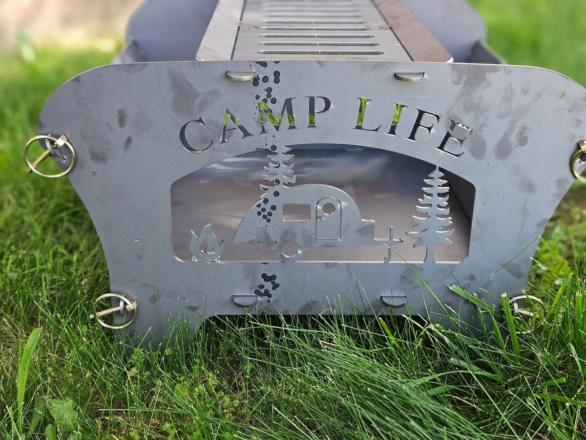 Camp Life steel collapsible fire pit side view