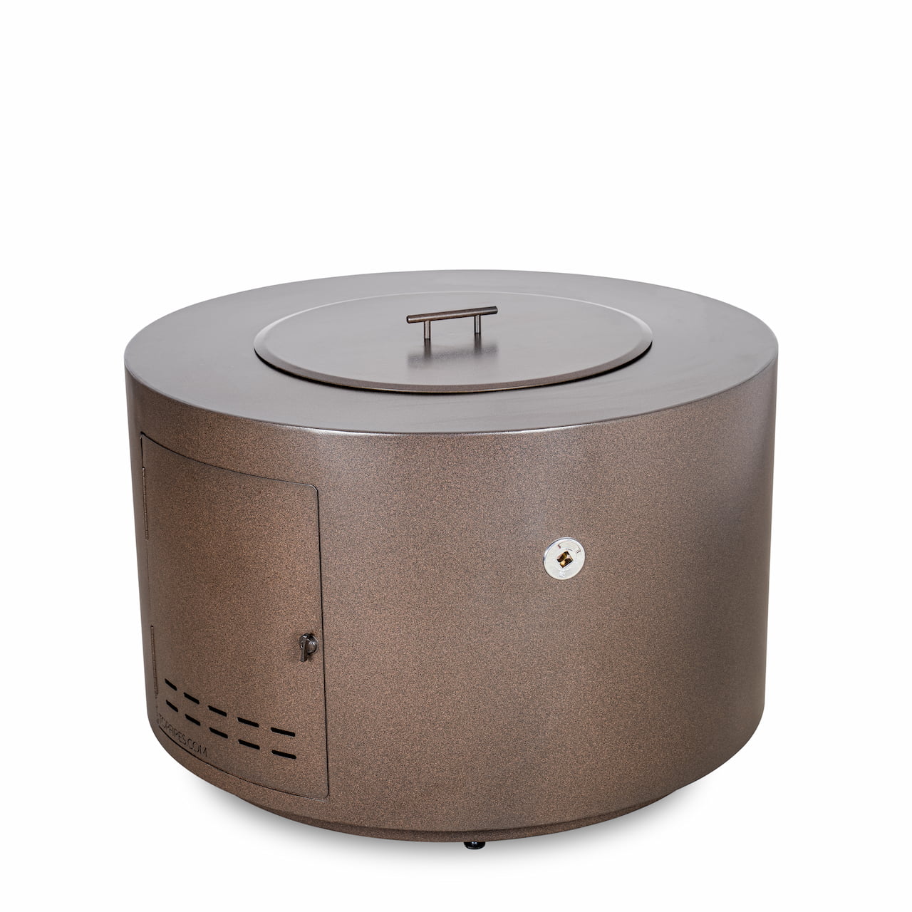 Beverly 36" Steel Powder Coated Fire Pit in Copper Vein finish on white background (lid sold separately).
