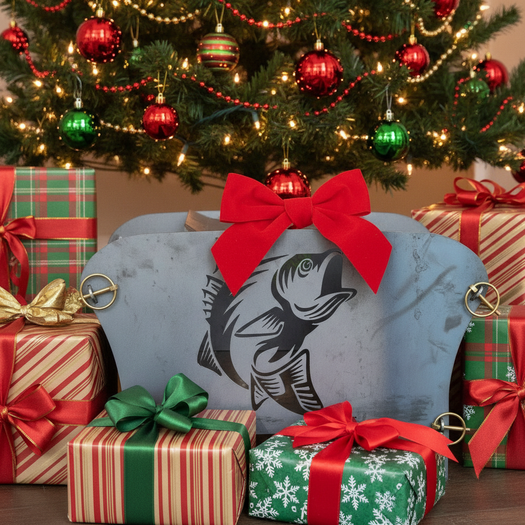 Holiday Gift Scene with Gone Fishing Fire Pit