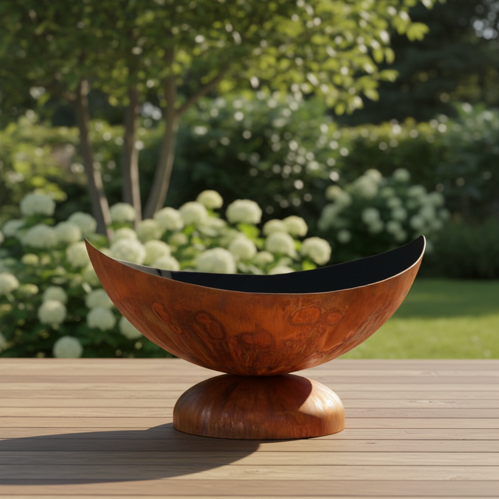 Lunar Fire Bowl in Outdoor Setting