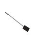 30-inch hand-forged fire shovel with black heat-resistant finish, made from American steel by a local blacksmith.