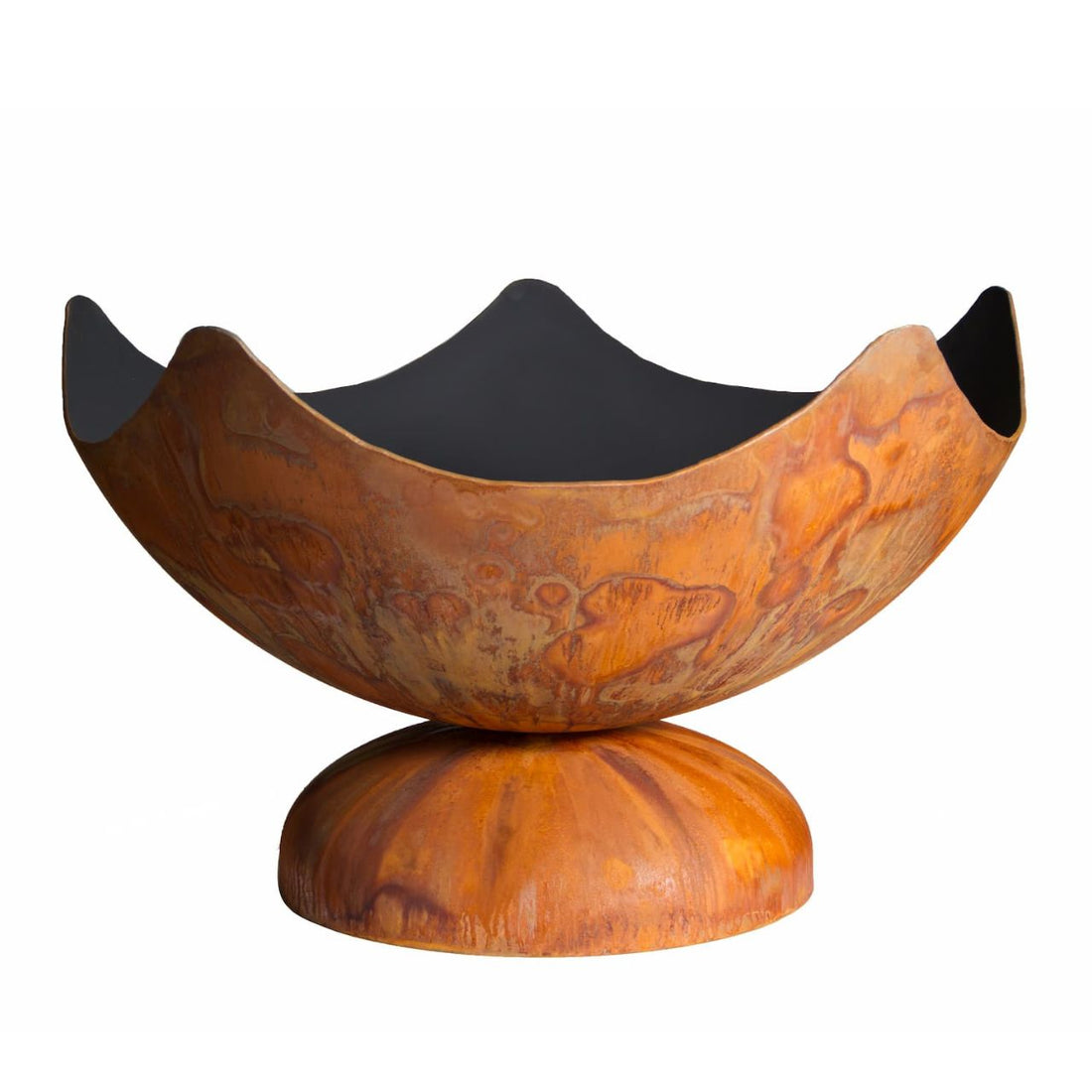Stellar Artisan Wood Burning Fire Bowl by Ohio Flame with patina finish and star-inspired sculpted edge.