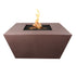 Side view of Redan Square Metal Fire Pit in Copper Vein powder coat finish.