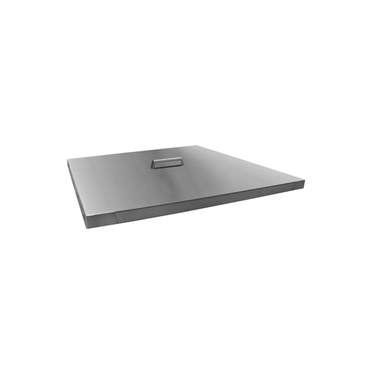 20-inch square stainless steel burner lid for Milan Square and Offset fire tables – shown on white background.