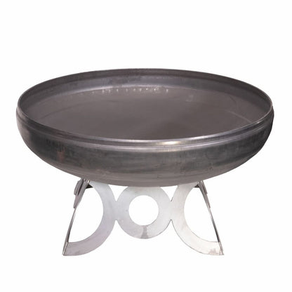 The Liberty wood burning fire pit with circular base – angled top-down view showing round bowl.
